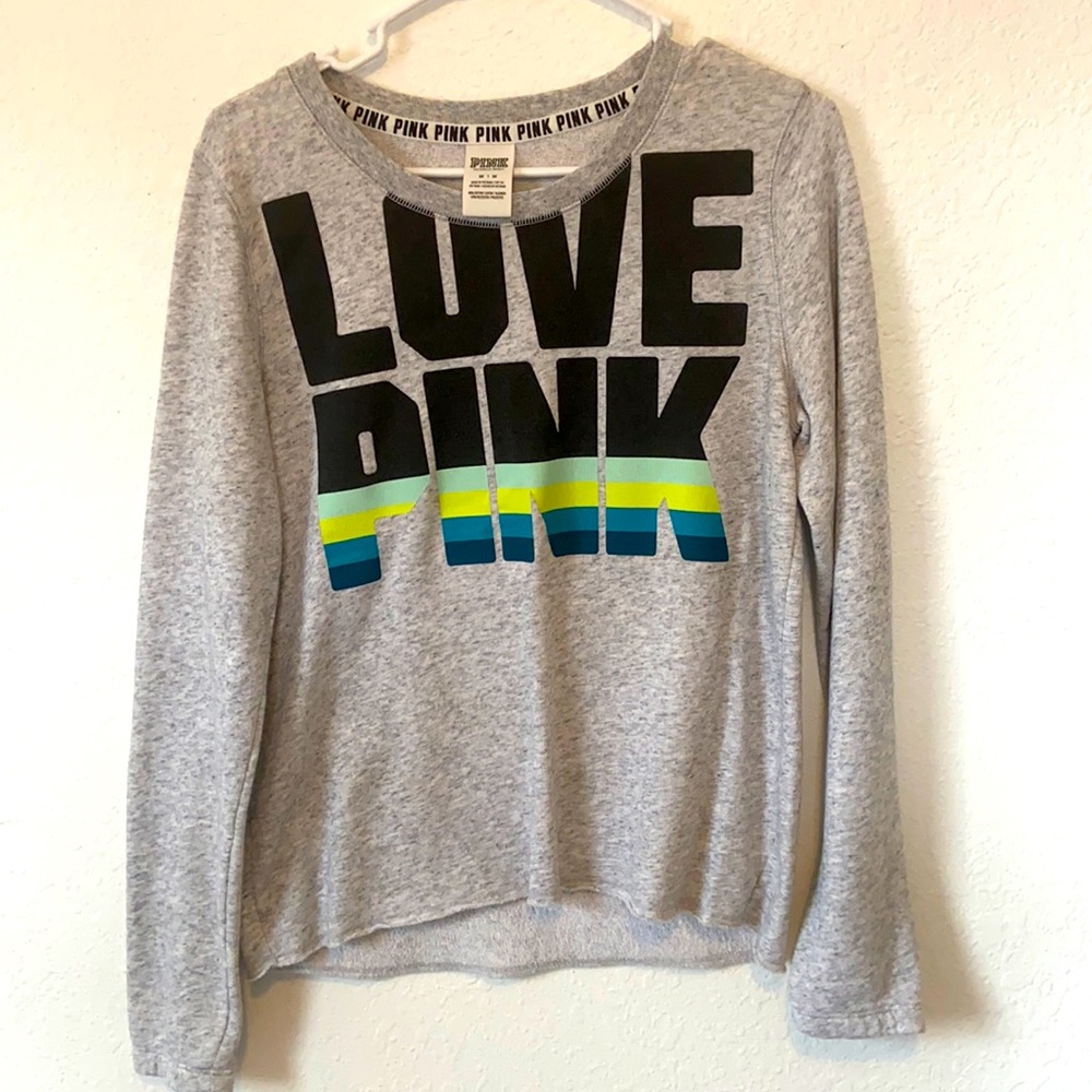 Grey crew neck sweater from PINK